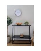 Consola Vita de 2 niveles negra - 36x80x80 cm