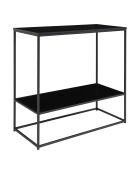 Consola Vita de 2 niveles negra - 36x80x80 cm