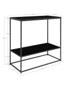 Consola Vita de 2 niveles negra - 36x80x80 cm
