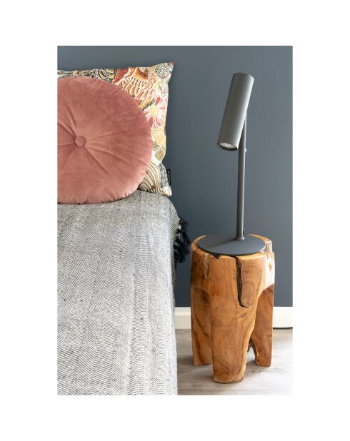 Tabouret en teck avec 3 pieds naturel - 26x26x40 cm