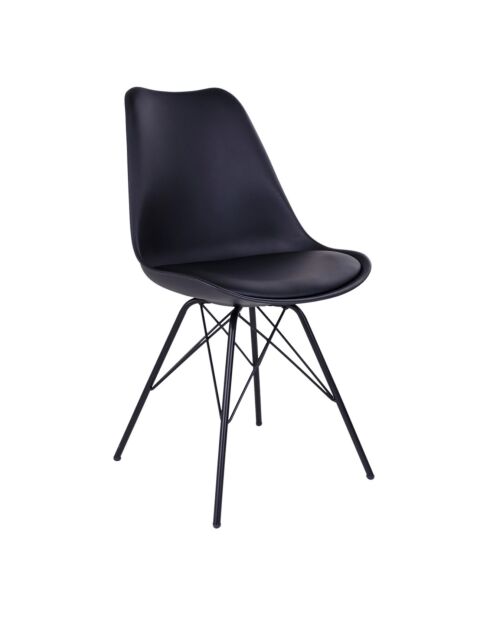Silla de comedor Oslo negra - 55x48x86 cm