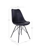 Silla de comedor Oslo negra - 55x48x86 cm