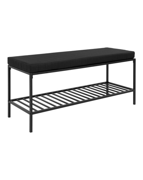 Banc avec coussin et tablette Vita noir - 36x100x48.5 cm