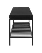 Banc avec coussin et tablette Vita noir - 36x100x48.5 cm