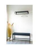 Banc avec coussin et tablette Vita noir - 36x100x48.5 cm