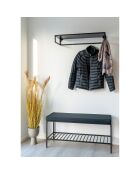 Banc avec coussin et tablette Vita noir - 36x100x48.5 cm