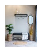 Banc avec coussin et tablette Vita noir - 36x100x48.5 cm