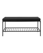 Banc avec coussin et tablette Vita noir - 36x100x48.5 cm