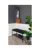 Banc avec coussin et tablette Vita noir - 36x100x48.5 cm