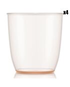 4 Gobelets Kvadrant rose/transparent - 0.2L
