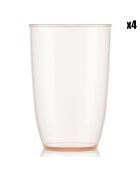 4 Gobelets Kvadrant rose/transparent - 0.5L