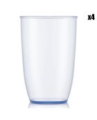 4 Gobelets Kvadrant bleu/transparent  - 0.5L