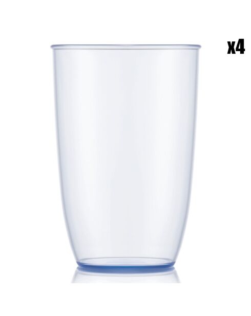 4 Gobelets Kvadrant bleu/transparent  - 0.5L