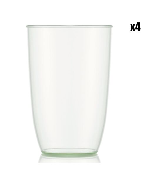 4 Gobelets Kvadrant vert/transparent - 0.5L