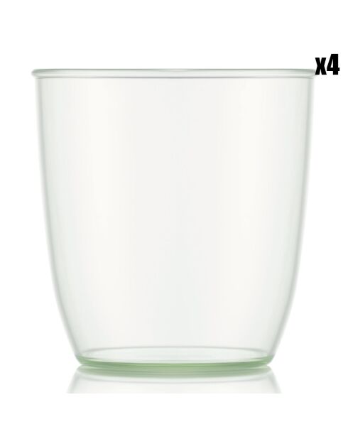 4 Gobelets Kvadrant vert/transparent - 0.2L