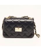 Bolso de hombro de piel Avila negro - 18x12x5 cm