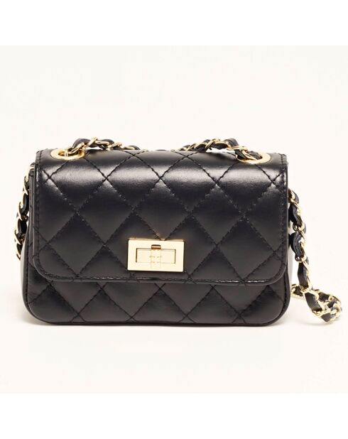 Schwarze Avila Schultertasche aus Leder - 18x12x5 cm