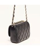 Bolso de hombro de piel Avila negro - 18x12x5 cm