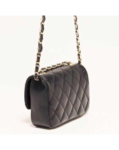 Schwarze Avila Schultertasche aus Leder - 18x12x5 cm