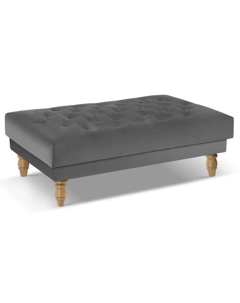 Banc Velours Juno gris foncé - 126x75x42 cm