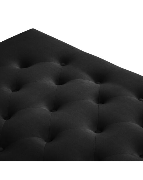 Banc Velours Juno noir - 126x75x42 cm