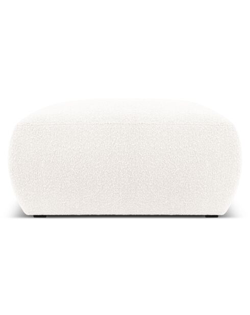 Pouf Bouclé Lola blanc - 75x75x36 cm