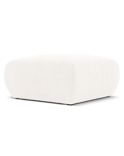 Pouf Bouclé Lola blanc - 75x75x36 cm