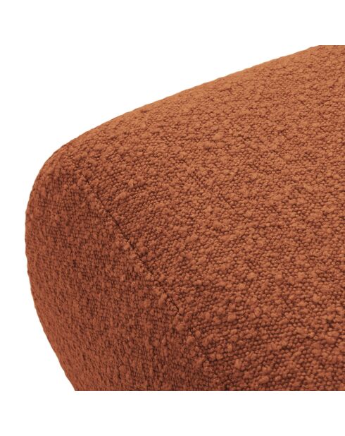 Pouf Bouclé Lola marron - 75x75x36 cm