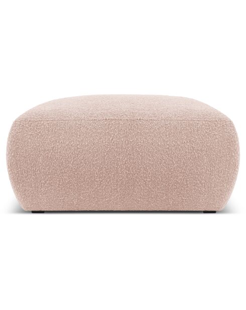 Pouf Bouclé Lola rose poudré - 75x75x36 cm