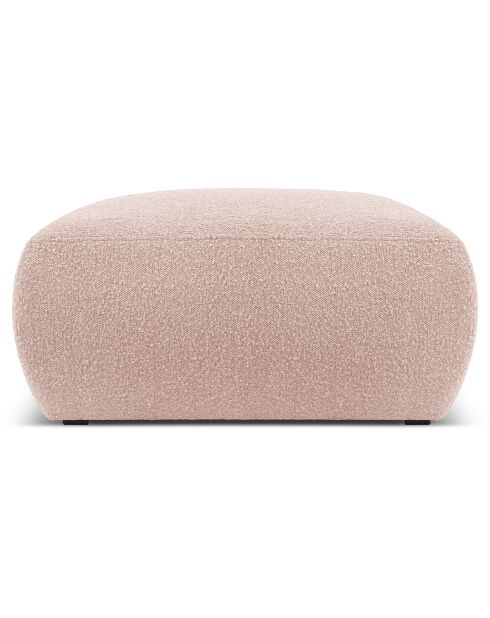 Pouf Bouclé Lola rose poudré - 75x75x36 cm