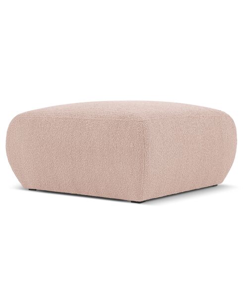 Pouf Bouclé Lola rose poudré - 75x75x36 cm