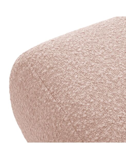 Pouf Bouclé Lola rose poudré - 75x75x36 cm
