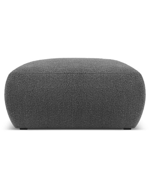 Pouf Bouclé Lola gris foncé - 75x75x36 cm