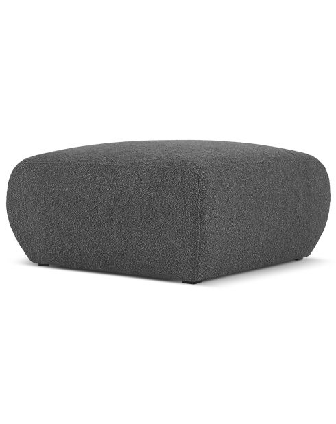 Pouf Bouclé Lola gris foncé - 75x75x36 cm