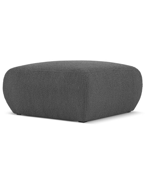 Pouf Bouclé Lola gris foncé - 75x75x36 cm