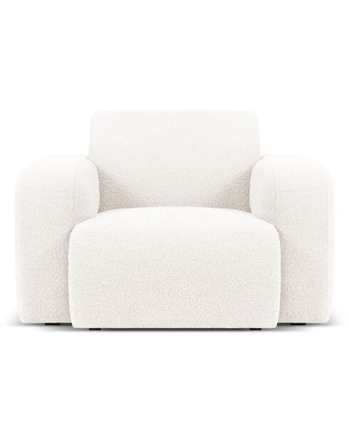 Fauteuil Bouclé Lola blanc - 105x95x72 cm