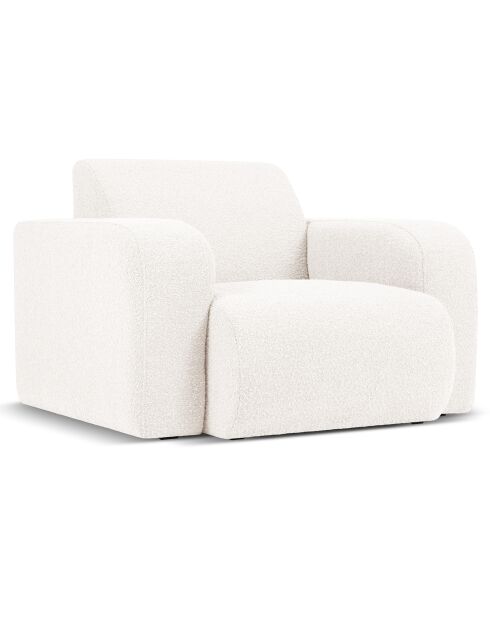 Fauteuil Bouclé Lola blanc - 105x95x72 cm