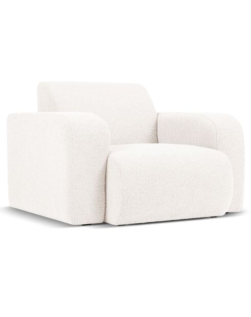 Fauteuil Bouclé Lola blanc - 105x95x72 cm