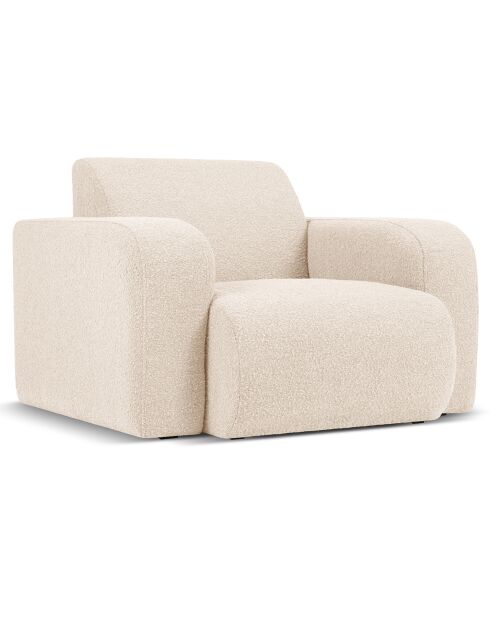Fauteuil Bouclé Lola beige - 105x95x72 cm