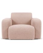 Fauteuil Bouclé Lola rose poudré - 105x95x72 cm