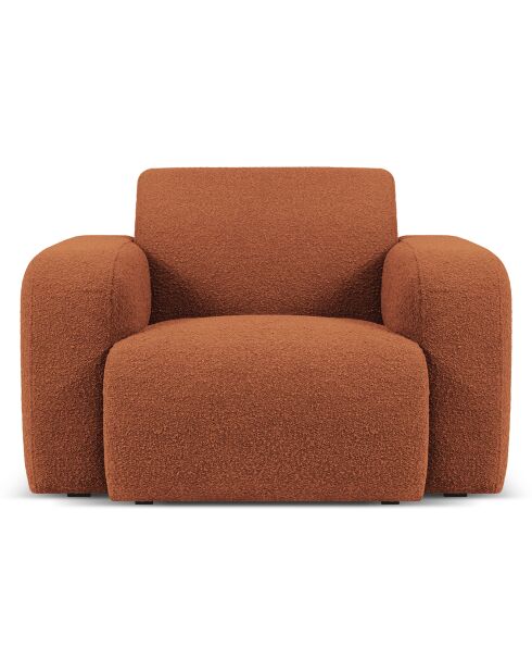 Fauteuil Bouclé Lola marron - 105x95x72 cm