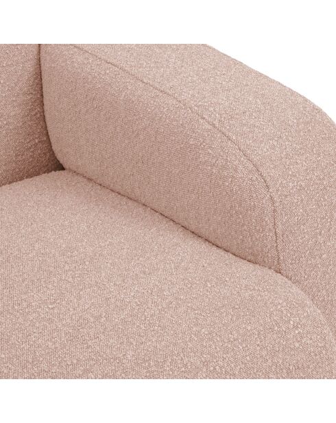 Fauteuil Bouclé Lola rose poudré - 105x95x72 cm