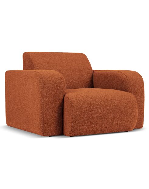 Fauteuil Bouclé Lola marron - 105x95x72 cm