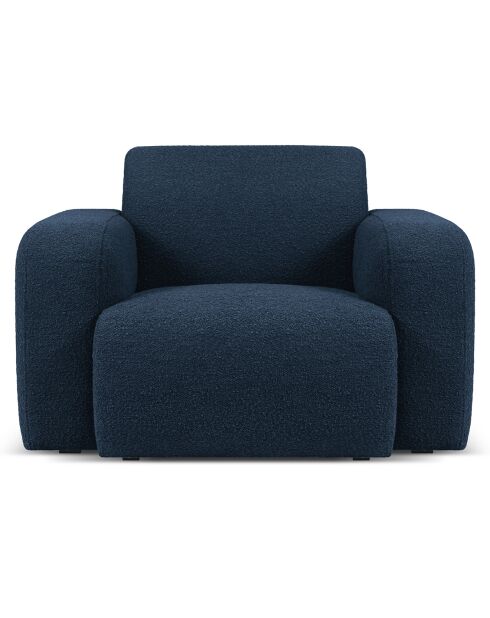 Fauteuil Bouclé Lola bleu foncé - 105x95x72 cm