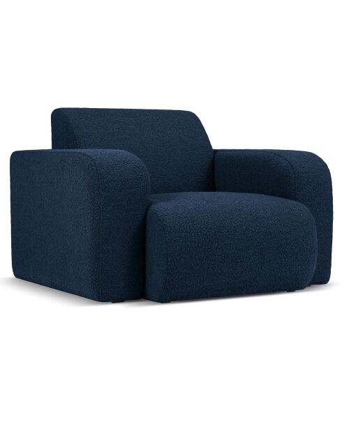 Fauteuil Bouclé Lola bleu foncé - 105x95x72 cm