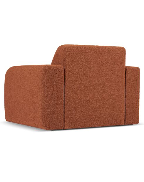 Fauteuil Bouclé Lola marron - 105x95x72 cm