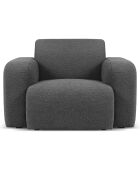 Fauteuil Bouclé Lola gris foncé - 105x95x72 cm