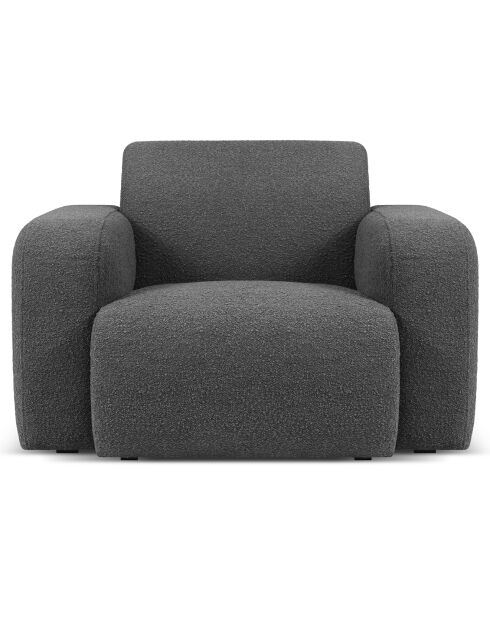 Fauteuil Bouclé Lola gris foncé - 105x95x72 cm