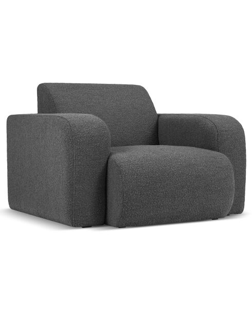 Fauteuil Bouclé Lola gris foncé - 105x95x72 cm
