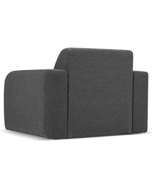 Fauteuil Bouclé Lola gris foncé - 105x95x72 cm